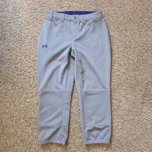 NWOT Under Armour Gray XS Unisex Softball Baseball Knicker Pants Zip Fly